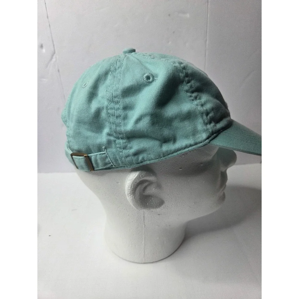 Life is Good Jackie Skiing Baseball Hat Aqua Blue Seafoam Green Cotton Adjustabl